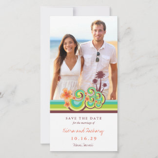 Reserve A Data Orange Hibiscus Tropical Teal Waves Beach Foto