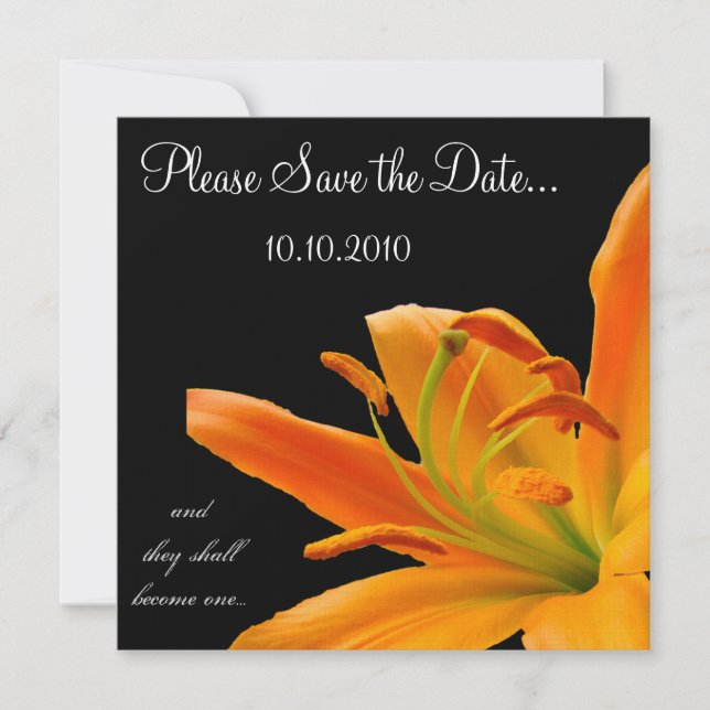 Reserve A Data Orange Lily Save-the-date (Frente)