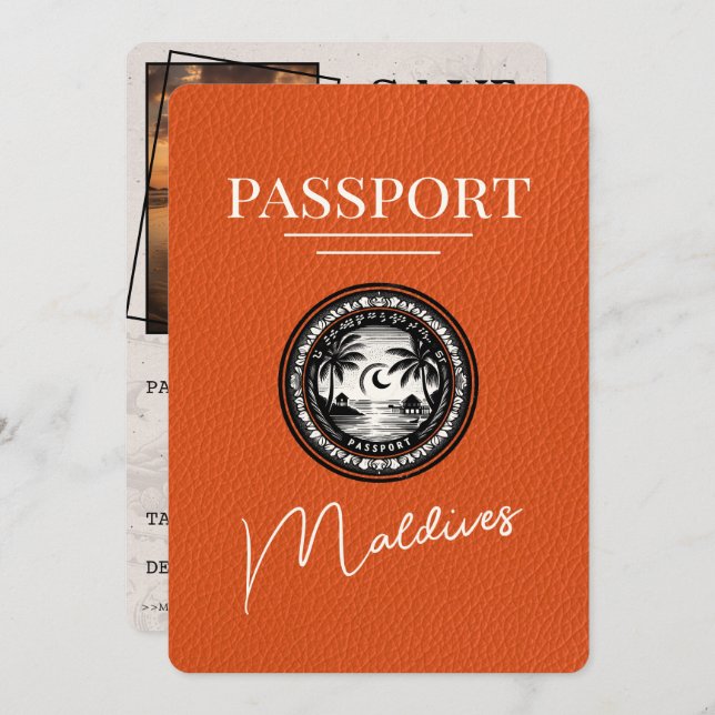 Reserve A Data Orange Maldives Passport Salvar a Data (Frente/Verso)