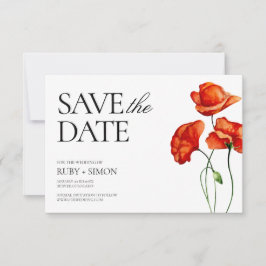 Reserve A Data Orange poppies watercolor wedding