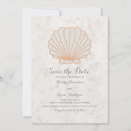 Reserve A Data Orange Rustic Seashell Salve a Data Invite