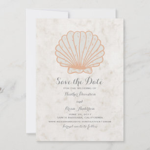 Reserve A Data Orange Rustic Seashell Salve a Data Invite