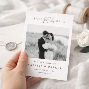 Reserve A Data Orçamento de Foto Preto e Branco Elegante