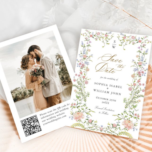 Reserve A Data Ornamentado Grace Pastel Blush Foto Floral Casamen (Criador carregado)