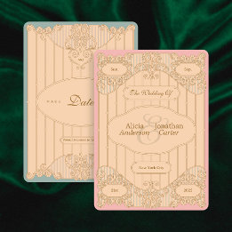 Reserve A Data Ornate Art Nouveau Wedding Save The Date
