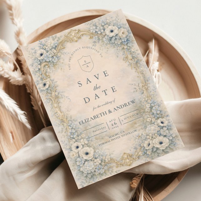 Reserve A Data Ornate Floral Baroque Wedding (Criador carregado)