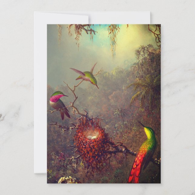 Reserve A Data Orquídea de Cattleya e três beija-flores (Frente)