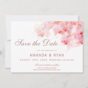 Reserve A Data Orquídea Laranja Flor de Aquarela Casamento Floral