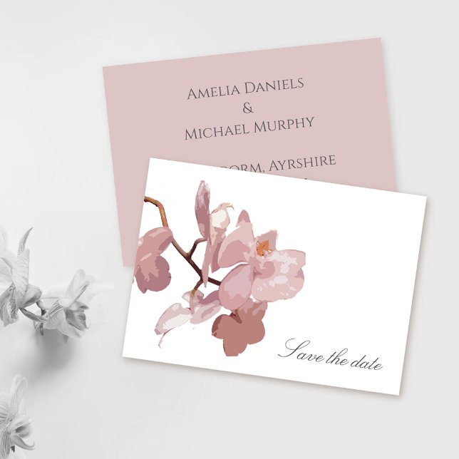 Reserve A Data Orquídea Rosa Elegante Save the date (Criador carregado)