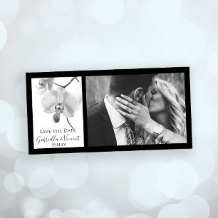 Reserve A Data Orquídeas Negras e Brancas Casamento Salvem a Data