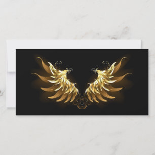 Reserve A Data Ouro Angel Wings sobre fundo preto