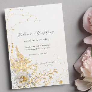 Reserve A Data Ouro Bloom Delicado Rosa Floral Caligrafia