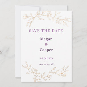 Reserve A Data Ouro Branches Design de Casamento Lavander