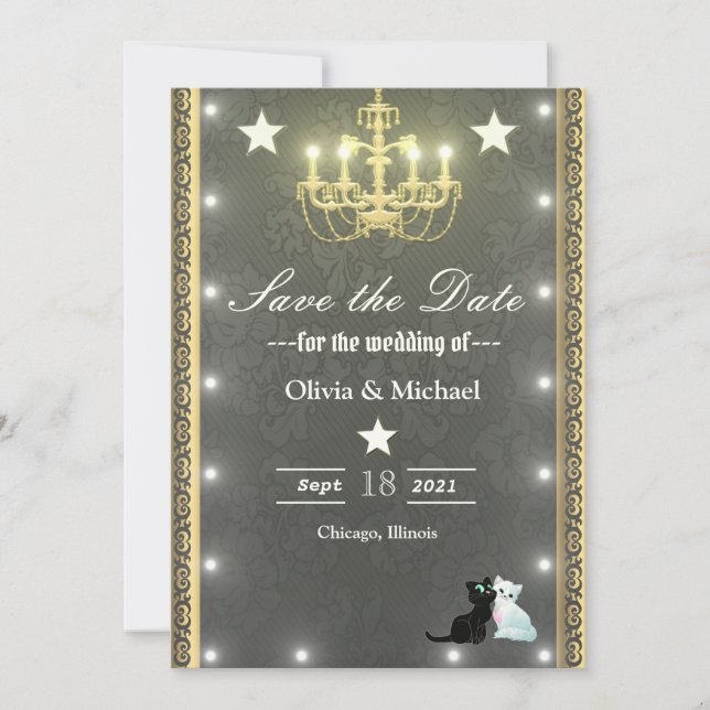 Reserve A Data Ouro chandelier (Frente)