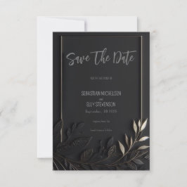 Reserve A Data Ouro Elegance Wedding Save The Date Card