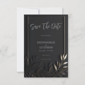 Reserve A Data Ouro Elegance Wedding Save The Date Card