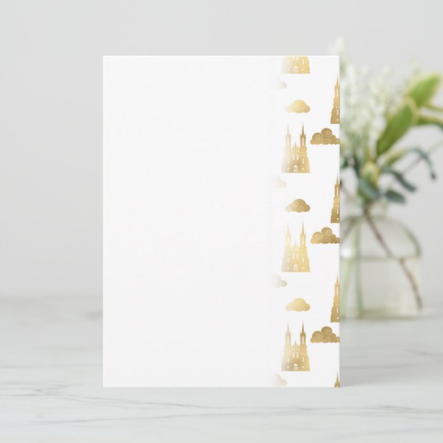 Reserve A Data Ouro Princess Castle Clouds Royal Magic (Em pé/Frente)