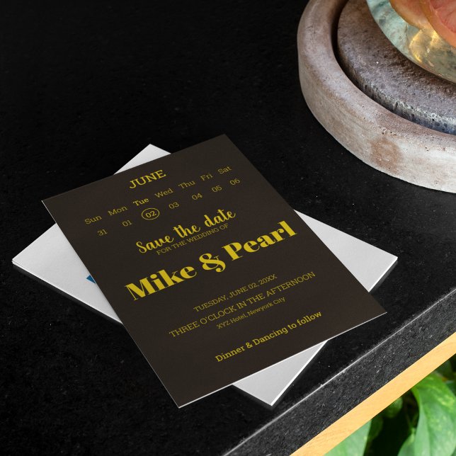 Reserve A Data Ouro Rico no Tema do Casamento Negro (Make a best theme wedding like this rich golden and black theme wedding cards.)