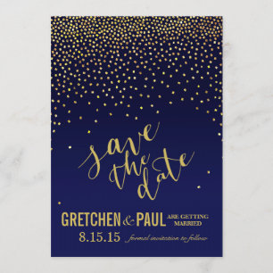 Reserve A Data Ouros no Sky Wedding Salvar a Data   Azul Marinho