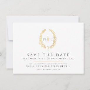 Reserve A Data Oval do casamento de folhas de preto branco