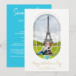 Reserve A Data Oval Effect Blue Heart Happy Valentine's Day Photo
