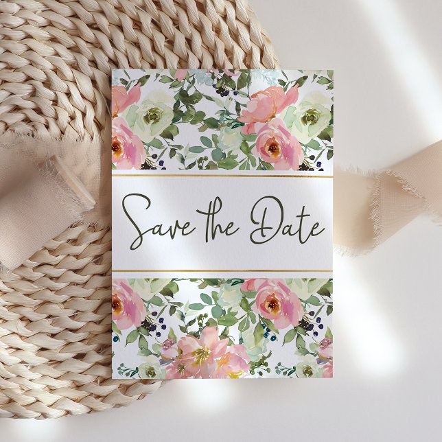 Reserve A Data Ovos Casca e Floral Bege Save The Date (Criador carregado)