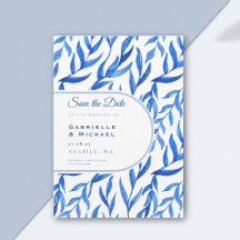 Padrão Floral de Chinoiserie Azul Branco de Delft 