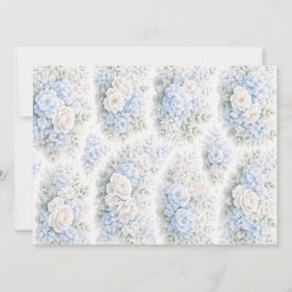 Reserve A Data Padrão Floral Elegante em Aquarela Azul Suave Bran