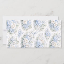 Reserve A Data Padrão Floral Elegante em Aquarela Azul Suave Bran