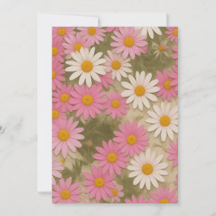 Reserve A Data Padrão Floral Margarida Retro Estética Design