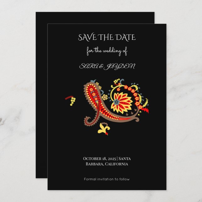 Reserve A Data Paisley Pattern Art – Folk Floral Ornament Print (Frente/Verso)