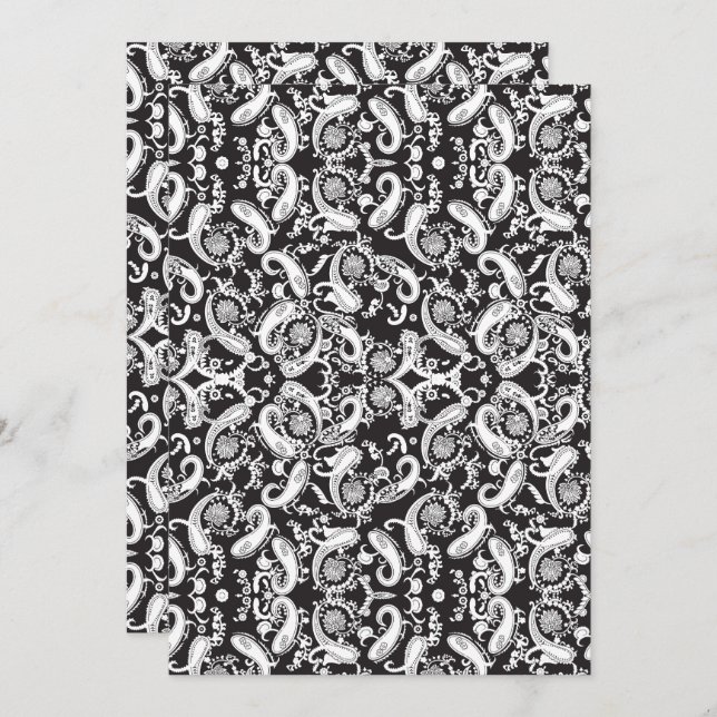 Reserve A Data Paisley Pattern Art – Ornamental Floral Outline (Frente/Verso)