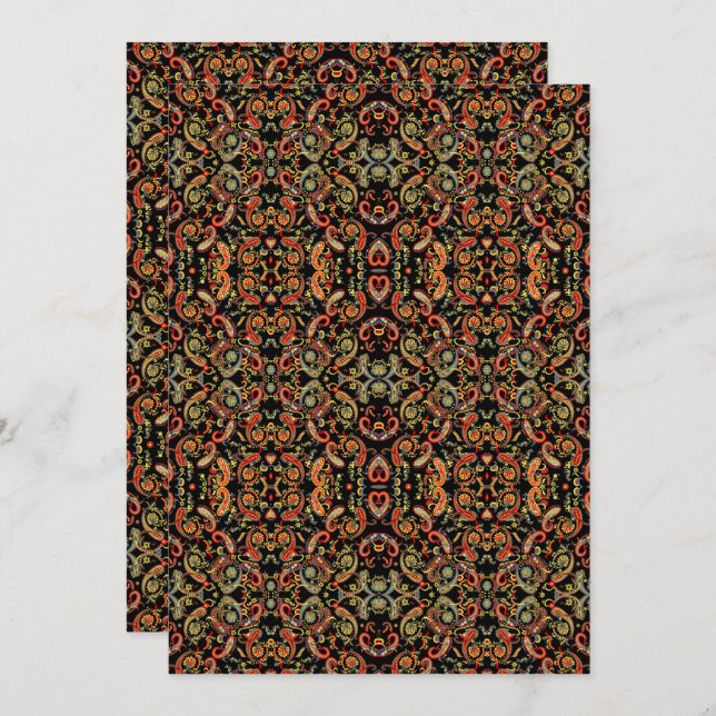 Reserve A Data Paisley Pattern Art – Ornamental Floral Outline (Frente/Verso)