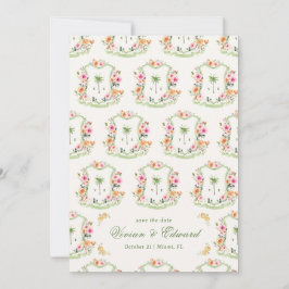 Reserve A Data Palm Tree Crest Monograma Summer Boho Beach Casame