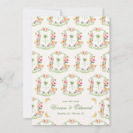 Reserve A Data Palm Tree Crest Monograma Summer Boho Beach Casame