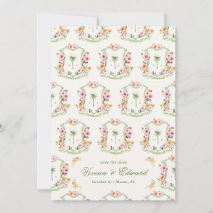 Reserve A Data Palm Tree Crest Monograma Summer Boho Beach Casame