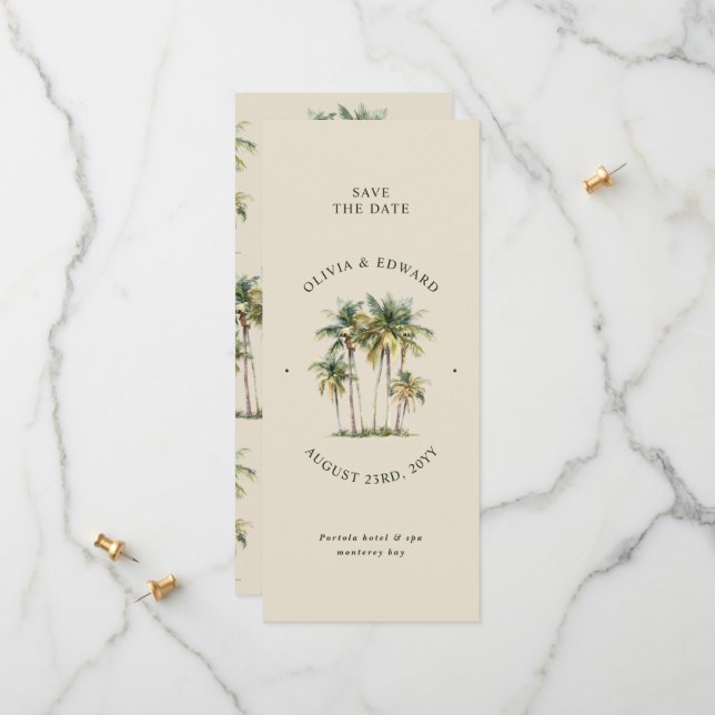 Reserve A Data Palm Tree Destination Elegant Coastal Wedding (Frente/Verso In Situ)