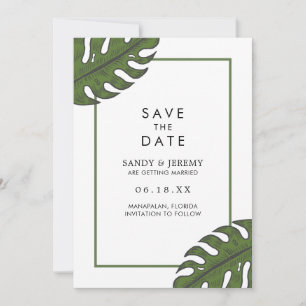 Reserve A Data Palma Tropical Deixa Casamento Não Fotográfico