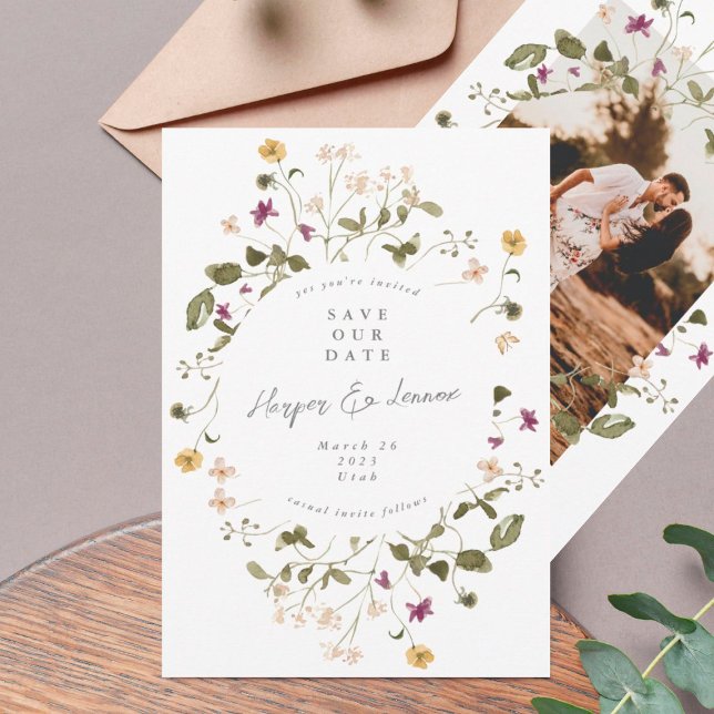 Reserve A Data Pampas Florais De Flor Selvagem Seca Elegante (Criador carregado)