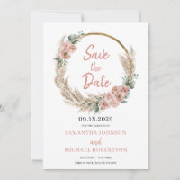 Pampas Grass Wreath Blush Rosa Orchid Eucalyptus