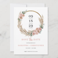 Pampas Grass Wreath Blush Rosa Orchid Eucalyptus S