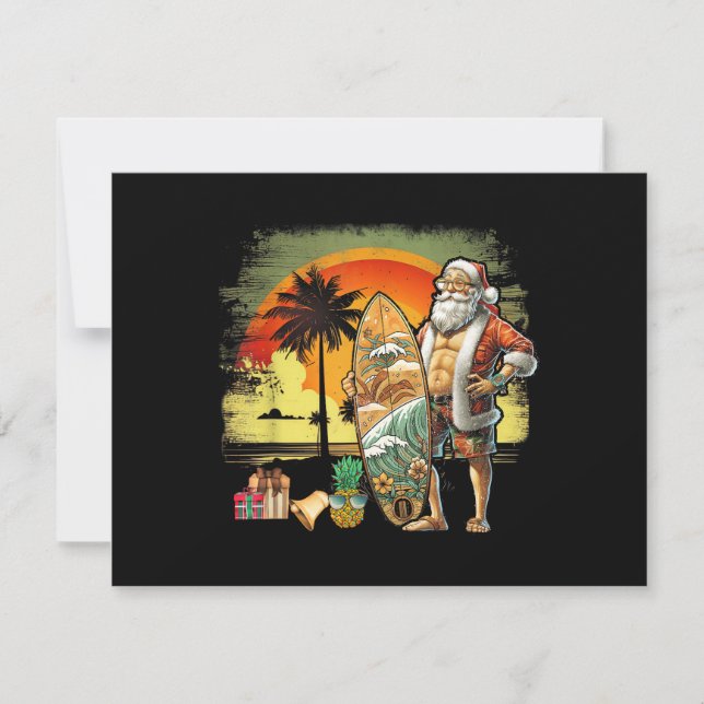 Reserve A Data Papai Noel de Surf de Verão Tropical 6 Pack Natal (Frente)