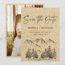 Papel Kraft Simulado Casamento na Montanha Desenha