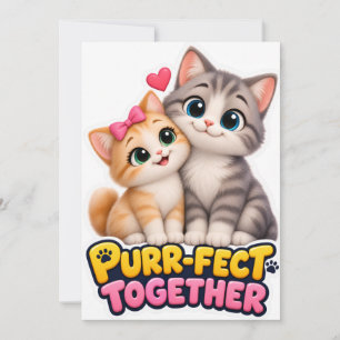 Reserve A Data Par Perfeito Juntos Casal de Gatos Fofos Amor Engr