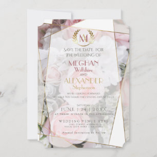Reserve a data para casamento Rosa Rosa Geométri