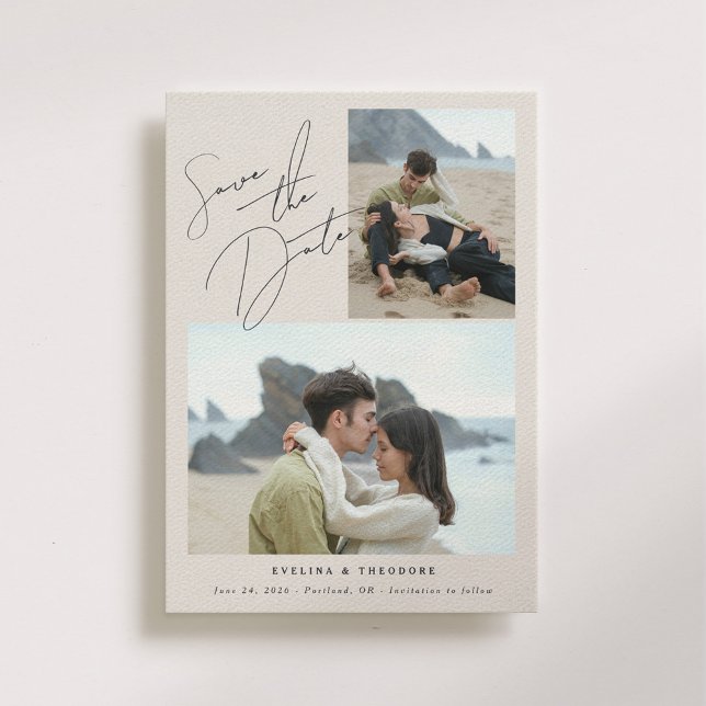 Reserve A Data Parker Dois-Foto Moderno Casamento Salve a Data (Criador carregado)