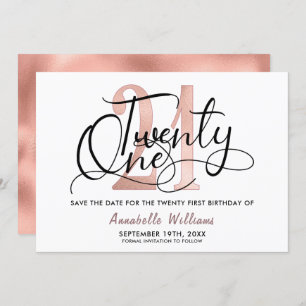 Reserve A Data Partido aniversário de 21 anos de Trendy Rosa Dour