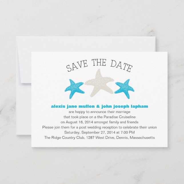 Reserve A Data Passagem de Embarque do Cruzeiro Starfish Casament (Frente)