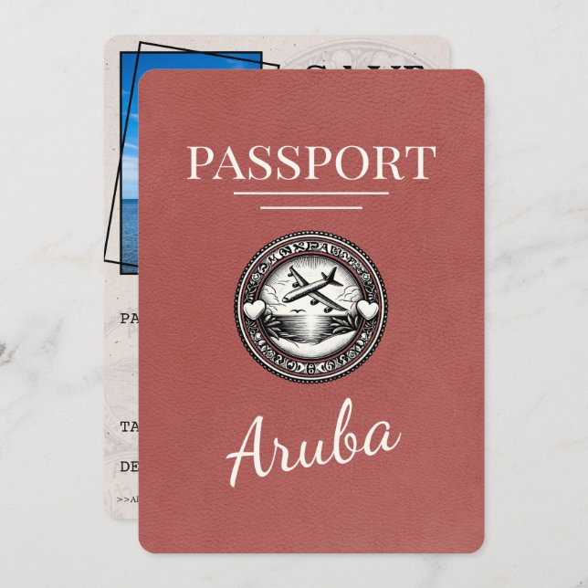 Reserve A Data Passaporte Aruba Light Burgundy Salvar Data (Frente/Verso)