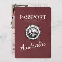Passaporte Austrália Burgundy Salvar Data